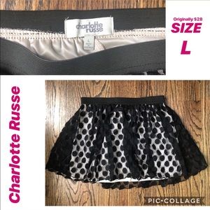 Black and cream polkadot skirt